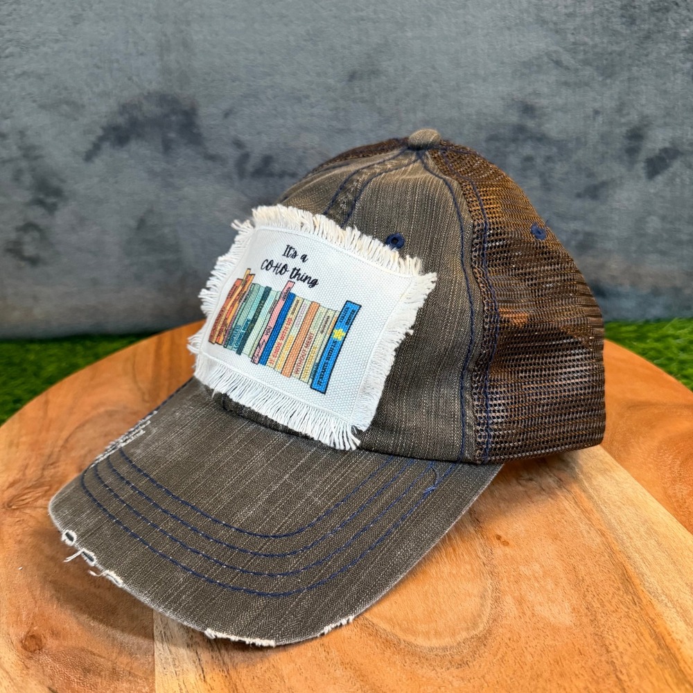 HG It's a CoHo Thing Trucker Hat Womens One Size Fits All Brown Distressed